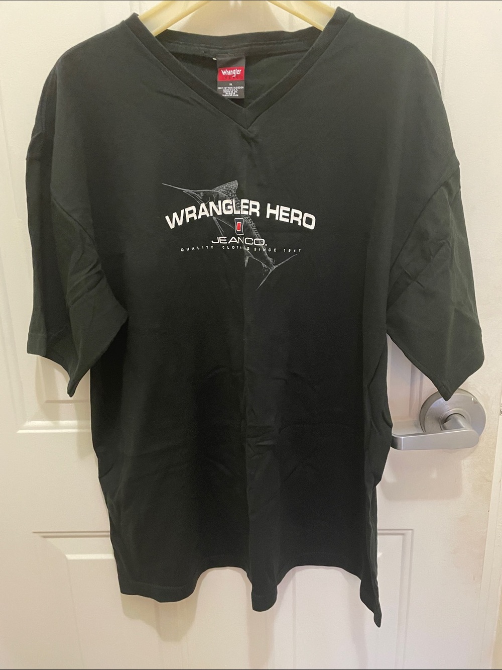 Wrangler Black V-Neck 'Wrangler Hero' Graphic Tee